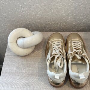 Primark Gold and White Sneakers